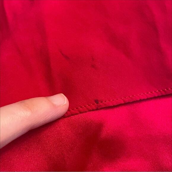 AMANDA UPRICHARD 100% Silk Charmeuse Flowy Red V-Neck Swing Dress Size S - Picture 9 of 9